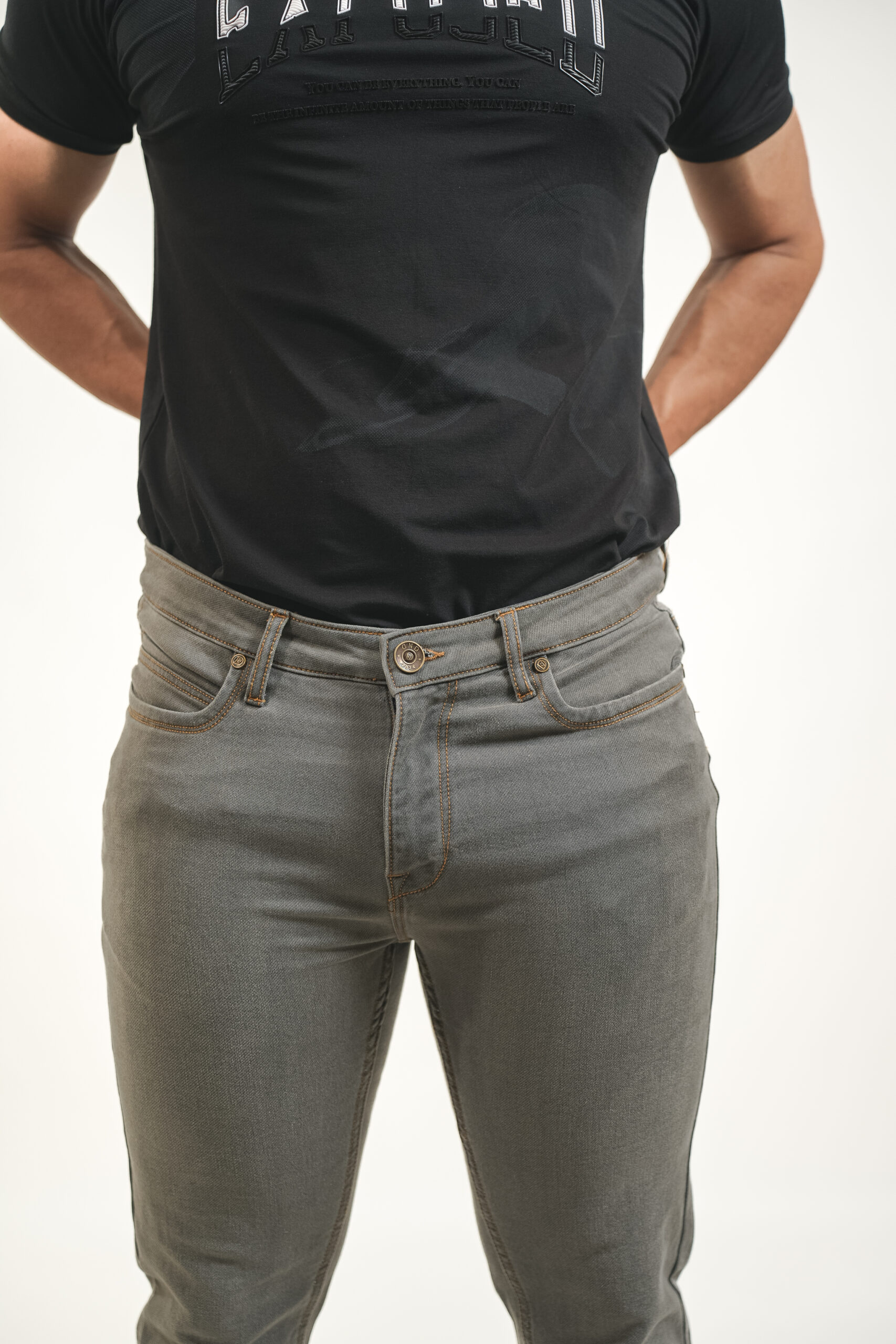 Tapered Leg Narrow Fit, Mid Rise, Light Grey Color | Men Jeans | Jeans for Men 5 - DND Textiles Tapered Leg Narrow Fit, Mid Rise, Light Grey Color | Men Jeans | Jeans for Men - Image 3